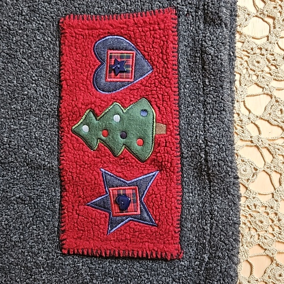 Vintage C&B Sport by Croft & Barrow Gray Fleece Pullover Christmas Jacket - Picture 3 of 12